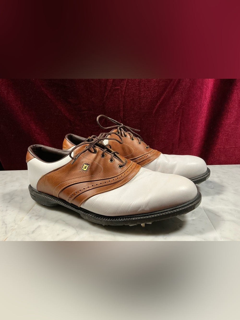 FootJoy Golf 11.5M Brown and White Saddle Golf Oxfords
